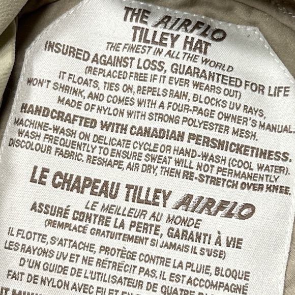 Tilley Airflo LTM3 Nylon Tan Made in Canada Hiking Brim Sun Hat Unisex 7 3/4 - Picture 11 of 13